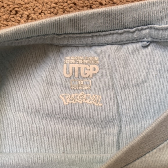 POKÉMON Light Blue Tropical Pikachu Palm Tree Tee, size 13 - Picture 5 of 8